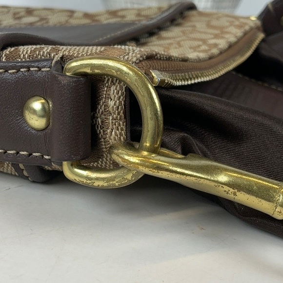 Coach Signature Brown and Tan Crossbody Shoulder Bag - Picture 10 of 12